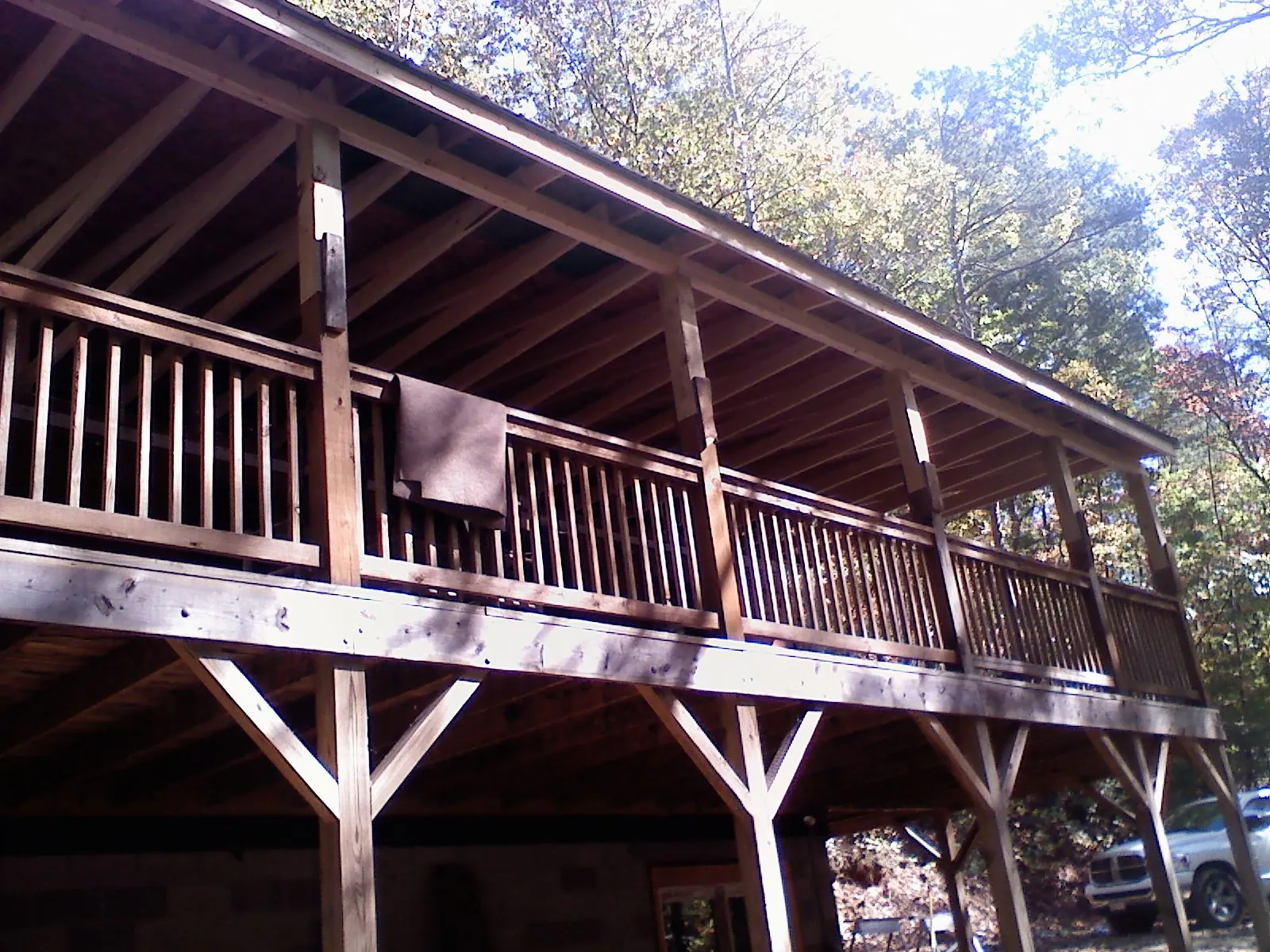 Timber framing under a new elevated porch and deck — Roof Leak Repair in Andersonville by Roofing Brothers